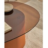 Kave Home Rjava klubska mizica s stekleno mizno ploščo 74x81,5 cm Olir – | Shoptok.si