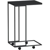 Furnova Stranska mizica s kolesi črna 40x30x63,5 cm konstruiran les, (21913829) | Shoptok.si