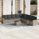 vidaXL 10-dijelni set vrtnih sofa poliratan s jastucima svijetlosivi | shoptok.hr