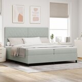 vidaXL Box Spring Krevet s Madracem Svjetlosiva 200x200 cm Baršun Cijene