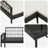  Sjedeća garnitura za vrt 2 pcs Crna i Krema Poli Rattan Čelik | shoptok.hr