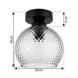 Brilagi LED stropno svetlo R GLASS 1xE27/60W/230V Ø 25 cm crna/zadimljeno-siva | Eponuda.com