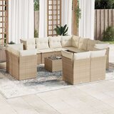  12-dijelni set vrtnih sofa od poliratana s jastucima bež | shoptok.hr