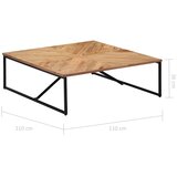  Stolić za kavu od masivnog bagremovog drva 110 x 110 x 36 cm | shoptok.hr