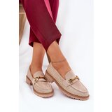 Boto Women’s moccasins with braid and gold detail beige Seffolia | Shoptok.si