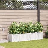 vidaXL Vrtno cvetlično korito Belo Plastika 160 x 40 x 37.5 cm | Shoptok.si