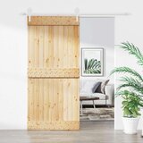  Klizna vrata Prirodna i bijela 95 x 210 cm Čvrsta borovina | shoptok.hr