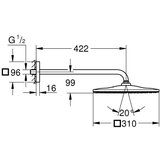 Grohe 26563000 Rainshower Mono Cube 310 nadglavna prha | Shoptok.si
