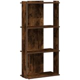 Maison Chic Knjižna omara - Knjižni regal 3-nadstropna dimljen hrast 60x30x120 cm inž. les, (21725140) Cene