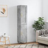  The Living Store Visoka omara betonsko siva 34,5x34x180 cm inženirski les - Visoka Omara, (21444071) | Shoptok.si