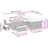 vidaXL set od 12 komada vrtnih sofa s jastučićima siva poli ratan akacija | shoptok.hr