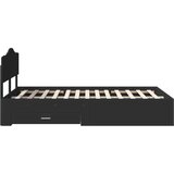 Konstrukcija postelje Črna 135 x 190 cm Konstruiran les, (5000102415) | Shoptok.si