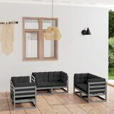 Maison Chic Seti vrtnega pohištva - Vrtna garnitura - Vrtni pohištvo set 6-delna z blazinami trdna borovina, (21805329) | Shoptok.si