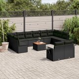 vidaXL 13-dijelni set vrtnih sofa s jastucima poliratan crni | shoptok.hr