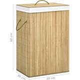  Košara za rublje od bambusa s 2 odjeljka 72 L | shoptok.hr