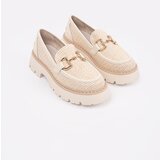 GOODIN Beige platform loafers with gold chain | shoptok.hr