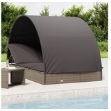  Ležaj za sunčanje za 2 osobe sivi 211 x 112 x 140 cm poliratan | shoptok.hr