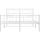  Metalni okvir kreveta uzglavlje i podnožje bijeli 150 x 200 cm | shoptok.hr