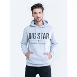 Big Star Man's Hoodie Sweat 154553 Grey Knitted-901