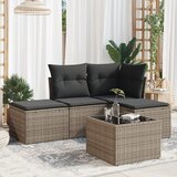 Maison Chic Seti vrtnega pohištva - Vrtna garnitura - Vrtni pohištvo set 5-delna z blazinami siv poli ratan, (21815264) | Shoptok.si