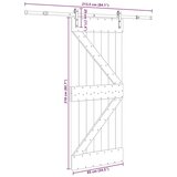 vidaXL Klizna vrata s priborom za montažu 85 x 210 cm masivna borovina | shoptok.hr