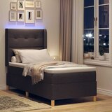  Krevet s opruga kutije s LED trakama Smeđa 90 x 190 cm tkanina | shoptok.hr