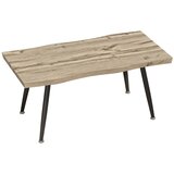 Nesta Klubska mizica z jeklenimi nogami, 4 cm debela plošča, hrast+črna, 100x50x45 cm, moderna mizica za dnevno sobo, (5000493456) | Shoptok.si