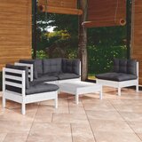 The Living Store Vrtna sedežna garnitura 5-delna z blazinami trdna borovina - Vrtna Sedežna Garnitura, (21469342) | Shoptok.si