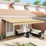vidaXL Retraktilna tenda Oranžna in bela 500x300 cm blago - - Oranžna - 40.62 - 500x300 cm - 2025- | Shoptok.si