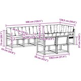  Set vanjskih sofa 8 kom. Prirodna i krem Smeđa 306 x 128,5 x 73 cm | shoptok.hr