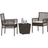  Set 2 Rjava PE ratan, Prašno lakirano jeklo, Kaljeno steklo Mala, (22015303) | Shoptok.si