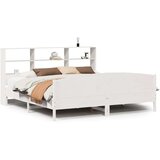 vidaXL Krevet s regalom z knjige bez madraca bijeli 180x200cm borovina | shoptok.hr
