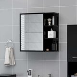 vidaXL kopalniška omarica z ogledalom črna 62,5x20,5x64 cm iverna pl. | Shoptok.si