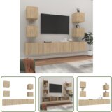 The Living Store Komplet TV omaric 6-delni sonoma hrast inženirski les - Komplet TV Omaric, (21738300) | Shoptok.si