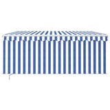 vidaXL tenda na ručno uvlačenje s roletom 3 x 2,5 m plavo-bijela | shoptok.hr