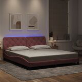 Maison Chic Posteljni okvir - Dvoposteljna postelja - Zakonska postelja z LED lučkami roza 180x200 cm žamet, (21694442) | Shoptok.si
