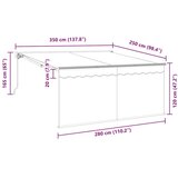  Retraktilna tenda krema 350 x 250 cm Poliester in aluminij, (5000206590) | Shoptok.si