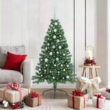 vidaXL Umjetna preddekorirana božićna jelka Zelena 150 cm PVC | Shoptok.si