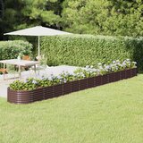vidaXL Povišena vrtna gredica od čelika 620x80x36cm smeđi | shoptok.hr