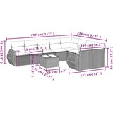 vidaXL 10-dijelni set vrtnih sofa od poliratana s jastucima smeđi | shoptok.hr