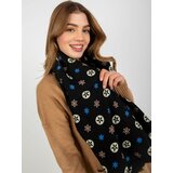 Fashion Hunters Lady's black scarf with print Cene