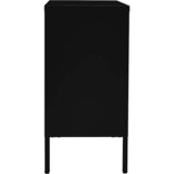  Komoda crna 75 x 35 x 70 cm od čelika i kaljenog stakla | shoptok.hr
