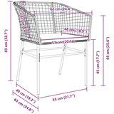  Set od 5 vrtnih stolova za objedovanje s jastučićima smeđa poli ratan | shoptok.hr