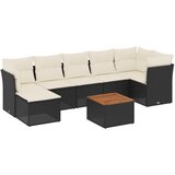 8-dijelni set vrtnih sofa od poliratana s jastucima crni | shoptok.hr