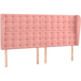 Vzglavje z ušesi roza 163x23x118/128 cm žamet, (20952661) | Shoptok.si