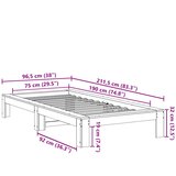  Okvir kreveta bez madraca 75 x 190 cm od masivne borovine | shoptok.hr