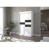 ADRK Drsna omara BATIA z lakobelom 120 cm - BELA-LAKIRANA čRNA, VISOK SIJAJ | Shoptok.si