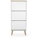 Tenzo Bela omara za čevlje z nogami iz hrastovega lesa s 3 predali Dot | Shoptok.si
