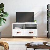 TV ormarić sjajni bijeli 80 x 36 x 50 cm od konstruiranog drva | shoptok.hr