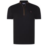 Dewberry T8571 ZIPPERED MEN'S T-SHIRT-PLAIN BLACK Cene